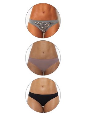 Kit/3 Calcinha Biquíni Trifil C01087 Sem Costura Microfibra T. P/1XG