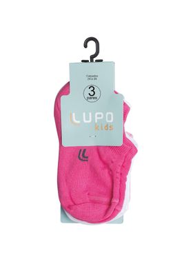 Kit/3 Meia Sapatilha Lupo 02270-089 Kids Algodão T. 24/29 30/35