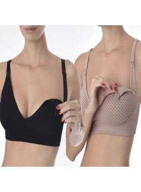 Kit/2 Sutiã Amamentação Love Secret 42102 Classic E Top Algodão T. 42/52