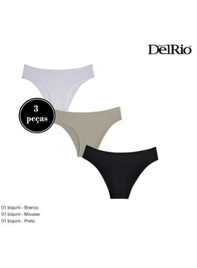 Kit/2 Calcinha Biquíni Delrio 50368 Feminina Cotton T. P/GG