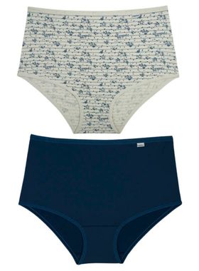 Kit/2 Calcinha DelRio 50027 Feminina Cintura Alta Microfibra T. P/EG
