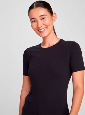 Blusa Manga Curta Hering 4EYV Feminina Básica Slim Algodão T. P/XXG