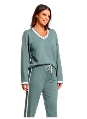 Pijama Manga Longa Paulienne 494.69 Feminino Moletinho Viscose T. 42/48