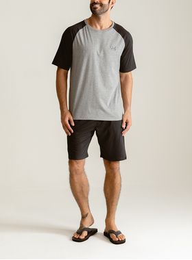 Pijama Curto Groh 414101 Masculino Raglan Com Bolsos Algodão T. P/GG