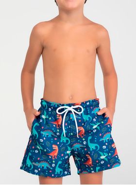 Shorts Casual Mash 619.49 Infantil Praia Dino Poliéster T. P/GG