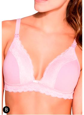 Sutiã Amamentação Love Secret 8011011 Com Bojo Rendado Algodão T. 42/48