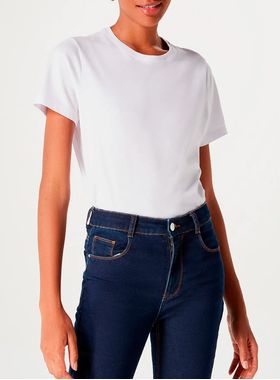 Camiseta Manga Curta Hering 201F Feminina Básica Algodão T. P/XXG