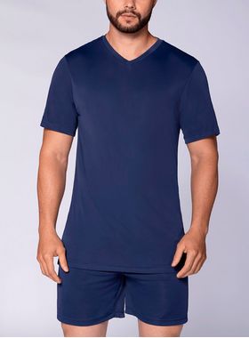 Pijama Curto Lupo 28096-001 Masculino Gola V Poliamida T. P/GG
