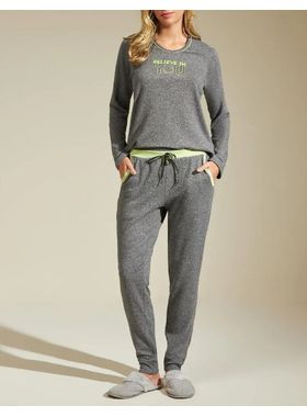 Pijama Longo Recco 16969 Feminino Tricot Poliéster T. 42/46.