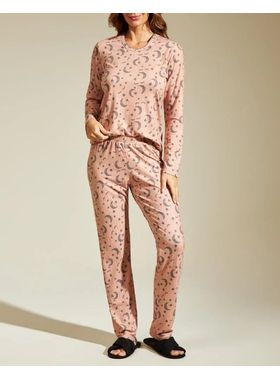 Pijama Longo Recco 16979 Feminino Lua Poliéster T. 42/46.