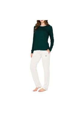 Pijama Longo Podiun 245128 Feminino Poá Viscolycra T. P/XG