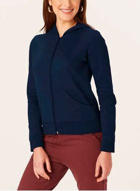 Jaqueta Moletom Malwee 1000026299 Feminina Capuz Flanelada Algodão T. P/XGG