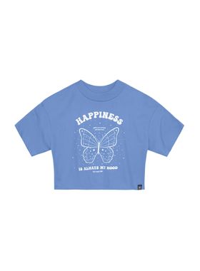 Blusa Cropped Brandili 36510 Infantil Happiness Algodão T. 08/16