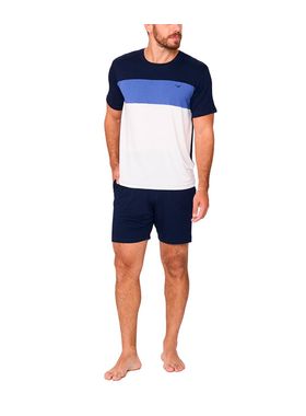 Pijama Curto Podiun 258041 Masculino Com Bolsos Viscolycra T. M/XG