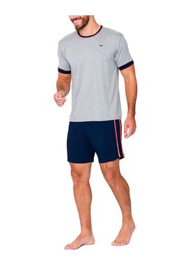 Pijama Curto Podiun 258054 Masculino Contrastes Viscolycra T. M/GG