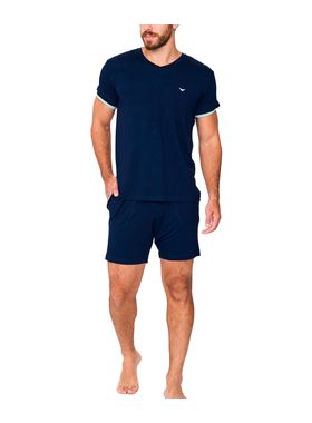 Pijama Curto Podiun 258040 Masculino Gola V Viscolycra T. M/XG