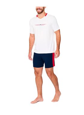 Pijama Curto Podiun 258050 Masculino Gola V Viscolycra T. M/GG