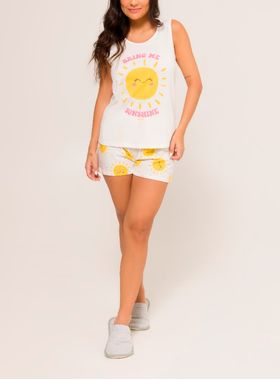 Pijama Curto Daisy Days 51.38.0054 Feminino Sunshine Algodão T. P/GG