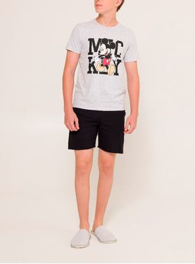 Pijama Curto Disney 53.03.0024 Juvenil Mickey Meia Malha T. 10/14