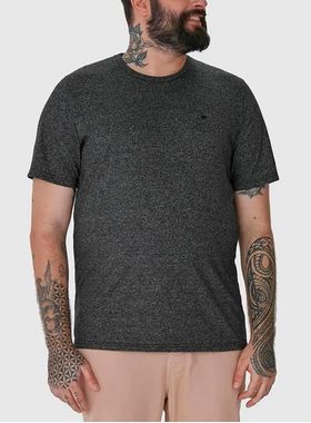 Camiseta Manga Curta Malwee 1000098663 Plus Size Malha Rajada T. G1/G4
