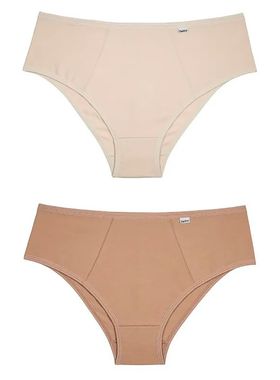 Kit/2 Calcinha Delrio 50205 Básica Frente Dupla Cotton T. P/GG