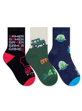 Kit/3 Meia Cano Médio Selene 2451.001 Infantil Algodão T. 25/28 29/34