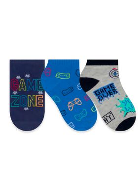 Kit/3 Meia Sapatilha Selene 2305.001 Infantil Estampada Algodão T. 25/28 29/34