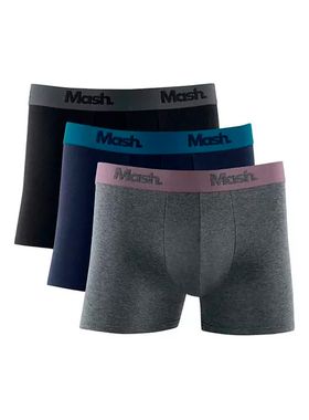 Kit/3 Cueca Boxer Mash 110.16 Masculina Algodão T. P/GG