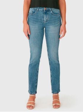 Calça Jeans Reta Malwee 1000131840 Feminina Cintura Média Stretch T. 38/46