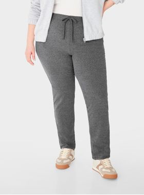 Calça Moletom Malwee 1000094146 Feminina Plus Size Com Stretch Flanelada T. G1/G3