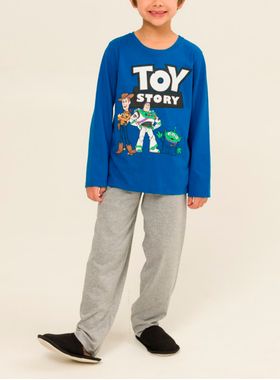 Pijama Longo Disney 27.42.0002 Infantil Toy Story Meia Malha T. 04/08