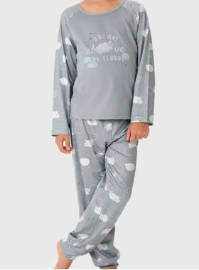 Pijama Longo Malwee 1000124682 Infantil Estampado Malha Térmica T. 04/14