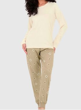 Pijama Longo Malwee 1000126835 Feminino Estampado Algodão T. P/XGG