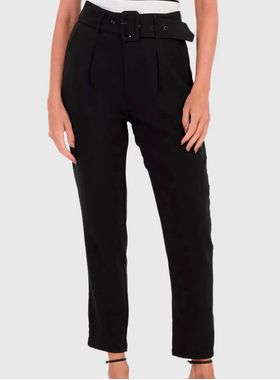 Calça Carrot Malwee 1000121261 Feminina Com Cinto e Bolsos Alfaiataria T. M/GG