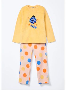 Pijama Longo Hering KVTX Infantil Estampado Bordado Fleece T. 04/12