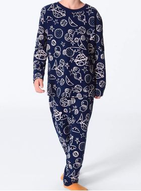 Pijama Longo Hering 56HG Infantil Estampado Meia Malha Algodão T. 04/10