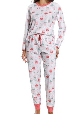 Pijama Longo Paulienne 527.74 Feminino Corações Algodão T. 42/48