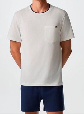 Pijama Curto Hering 7C26 Masculino Bolso Embutido Algodão T. P/XXG