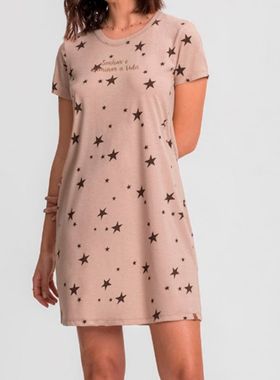 Camisola Curta Mensageiro Dos Sonhos 012513C Feminina Estrelas 1/2 Malha T. M/GG