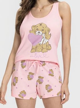 Short Doll Mensageira Da Paz 033436 Feminino Love Pet Meia Malha T. M/GG