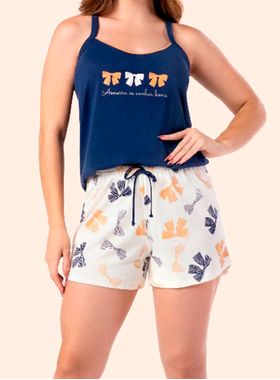 Short Doll Alças Samara 2852 Feminino Laços Algodão T. M/GG