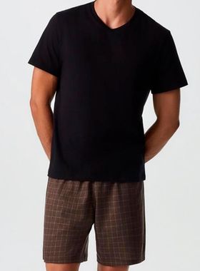 Pijama Curto Hering 76WX Masculino Estampas Algodão T. P/XXG