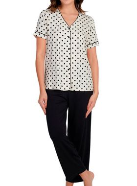 Pijama Capri Podiun 255141 Feminino Com Botões Poá Viscolycra T. M/GG