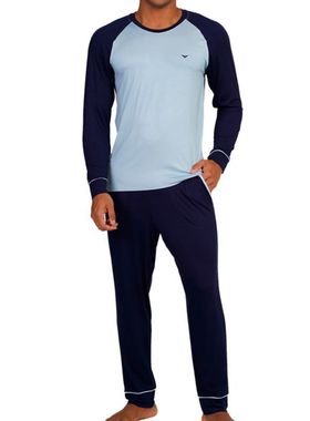 Pijama Longo Podiun 258123 Masculino Gola Redonda Viscolycra T. M/XG