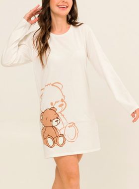 Camisola Manga Longa Daisy Days 32.38.0004 Feminina Urso Algodão T. P/GG