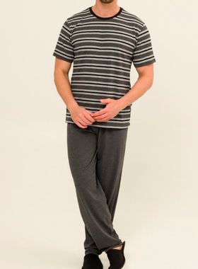 Pijama Longo Borth 29.01.0039 Masculino Listrado Meia Malha T. M/GG