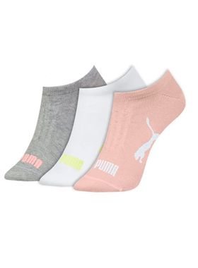 Kit/3 Meia Sapatilha Puma 4755.001 Feminina Invisível Algodão T. 34/39