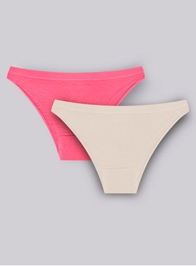 Kit/2 Calcinha Tanga Trifil CK4212 Feminina Relevo Corações Sem Costura Microfibra T. P/1XG