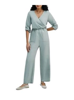 Macacão Longo Hering HBZP Feminino Transpassado Viscose T. P/XG