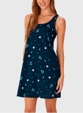 Camisola Curta Malwee 1000130655 Feminina Regata Estampada Algodão T. P/XGG